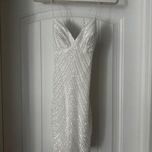 Windsor White Sparkly Dress with Pattern